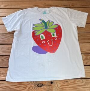 Mokuyobi Streetwear Oversized Fir Strawberry t Shirt Size L Cream P9